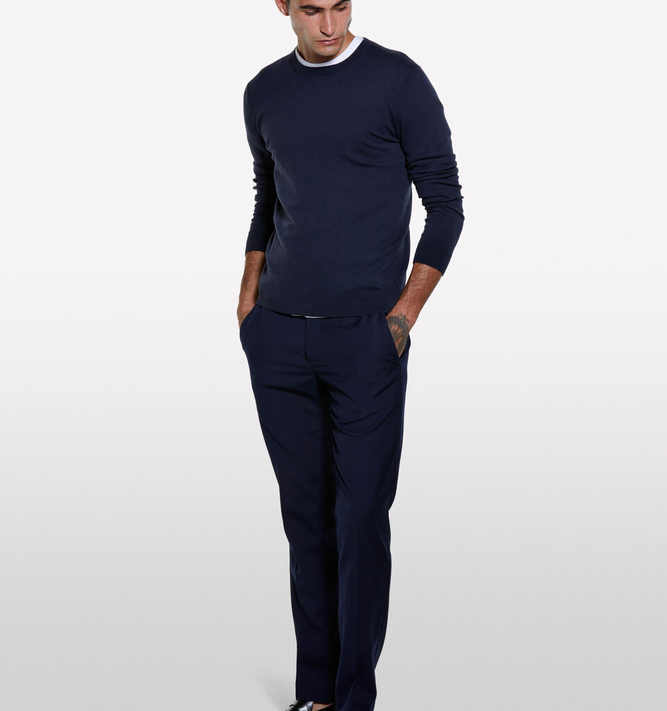 Μπλούζα μπλε σκούρο με λαιμόκοψη - μπλούζες με λαιμόκοψη ανδρικές - Σκουρο Μπλε | Sisley image number 1